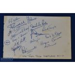 1951 Scotland v S Africa Rugby Signatures: Well-signed by the Scottish squad humbled 44-0, an