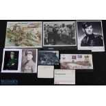 WWII British + American Signed Photographs, cards and other military related ephemera, with noted