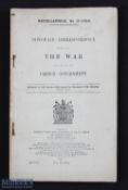 WWI Diplomatic Correspondence respecting The War, issued by HMSO in 1914, 194pp 8vo unbound.
