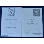 1990 Wales in Namibia Rugby Programmes (2): Two of the simple 4pp issues from Wales' successful 1990