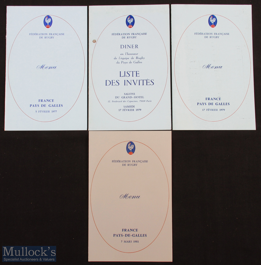 1977, 1979 & 1981 France v Wales Rugby Dinner Menus (3): From those three consecutive Welsh away