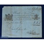 Great Britain - Early Printed Bill from Henry Clay, Japanner to their Majesties and Prince of Wales.