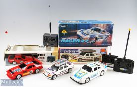 Three Radio Controlled Boxed Cars Tandy Racer 27 Porsche car, Nikko Tronico Winter Rallye Mercedes