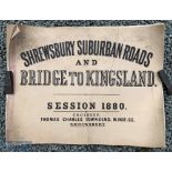c1880 Shrewsbury Suburban Road and bridge to Kingsland, a large booklet of lithograph plans and