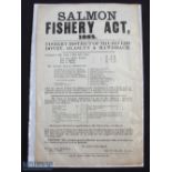 Salmon Fishery Act 1865 (1868 Mid Wales): original printed notice covering the Rivers Dovey, Glaslyn