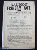 Salmon Fishery Act 1865 (1868 Mid Wales): original printed notice covering the Rivers Dovey, Glaslyn