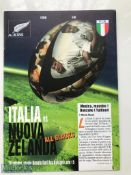 1995 Italy v New Zealand Rugby Programme: For game played in Bologna. VG