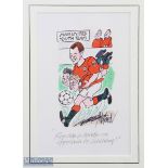 Kenneth Mahood (1930-2020) Signed Original Artwork - Football Sketch in pen, ink and wax pastel. '