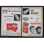 1976 All Blacks Tour of S Africa Rugby Programmes (2): From the games against Transvaal and