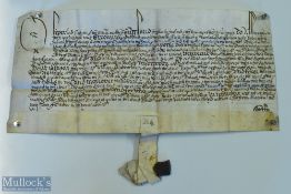 Oliver Cromwell 1655 Vellum Indenture 'Oliver Lord Protector' subject being meadow and
