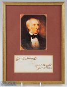 Autograph - William Wordsworth (1770-1850) Signed Display features a signed cutting with date Sept