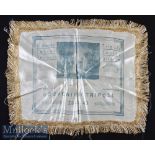 Tripoli 1943 - Fine pictorial Silk / Cushion Cover with lace borders Souvenir date 23-1-1943 with