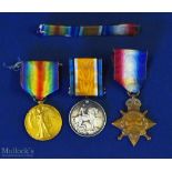 WWI Medal Trio Yorkshire Light Infantry and bar, awarded to Pte J H Bettridge 201006. All are
