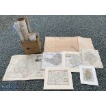 A large Selection of Various maps to include Mounted maps, rolled maps with noted examples of