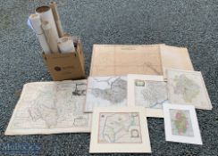 A large Selection of Various maps to include Mounted maps, rolled maps with noted examples of