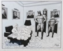 Rare 'Jak' Raymond Allen Jackson (1927-1997) - original Ink and Wash Cartoon Artwork - John Major