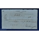 Leicestershire & Northamptonshire Union Canal Company 1797 certificate for shares - Certificate