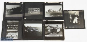 c1930 Seven Rugby League Glass Plate Slides an interesting selection of black & white photographic