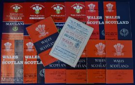 1952-1988 Wales v Scotland Rugby Programme Selection (14): To inc the Swansea issue of 54 (insert