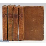 Doctor Johnson The Rambler in four volumes, 1784 - full set of four volumes, binding a little the