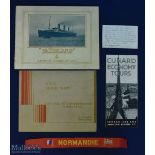 A Good Shipping Lot to include Catalogues + Cap Silk, RMS Queen Mary "The Stateliest Ship Now in