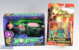 Two Mars Attacks Boxed Toys 1996 Topps Martian Brain Disintegrator gun and 1996 Trendmasters Martian