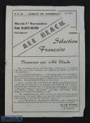 1977 Rare All Blacks in France Rugby Programme: Issue versus a French Selection in Perpignan. Please