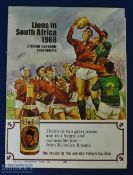 1968 British & I Lions Souvenir Rugby Programme: Lovely coloured action art cover to this A4 issue