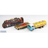 Three Tinplate Toys inc Modern Toys, Japan Piston Silver Mountain train, overall loss of finish