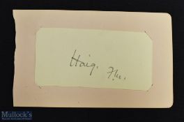 Field Marshall Earl Haig, signed Alum page, a bold signature