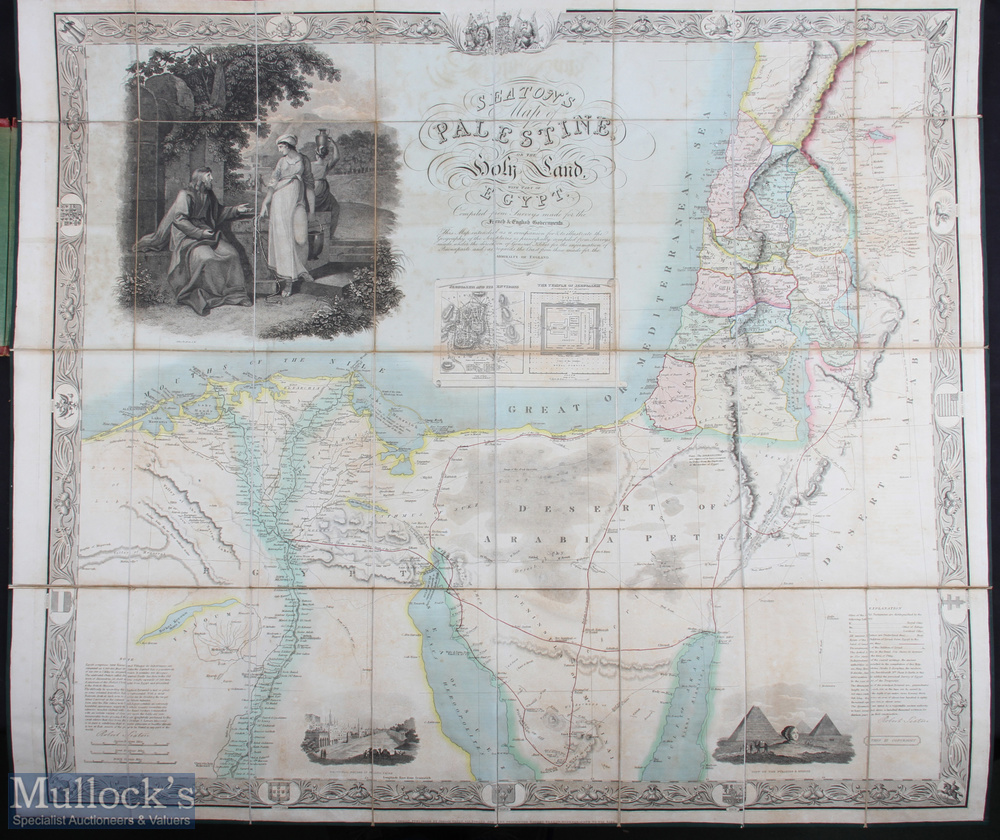 c1835 Seaton (Robert) Seaton's Map of Palestine, or the Holy Land, with Part of Egypt, Completed - Image 2 of 2