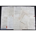 18th Century Obligation Bonds, a collection of 12 bound with printed manuscript insert, all are
