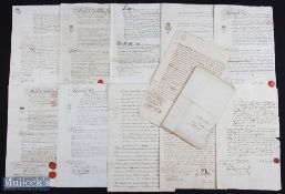 18th Century Obligation Bonds, a collection of 12 bound with printed manuscript insert, all are