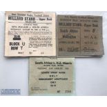 1965/1981 Springboks NZ Rugby Tours Tickets (3): 3 tickets reinforced with cardboard to rear from