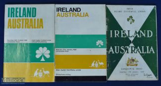 1955-1972 Ireland v Australia Rugby Programme Selection (3): The issues from 1958, 1967 & 1968. G/