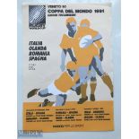 Scarce 1991 RWC Qualifiers Rugby Poster: Attractive colourful flyer poster, a must for those with