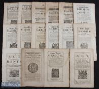 1654-1710 Acts of Parliament, a collection of 13 acts, with noted items of Frauds by tenants 1710,