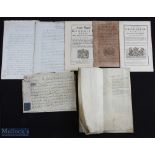 Documents - group of miscellaneous documents on vellum and paper including an inventory of land in