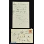 Sir Edward Elgar (1857-1934) Autographed handwritten Letter to the singer Gertrude Jenner, signed 'E