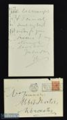 Sir Edward Elgar (1857-1934) Autographed handwritten Letter to the singer Gertrude Jenner, signed 'E