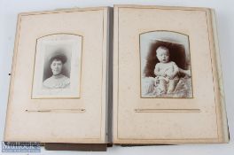 c1906 Edwardian Photograph Album, with a few Cabinet cards and Carte De Visite cards included,