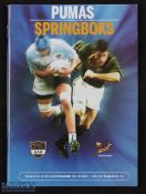 Rare 2005 Argentina v S Africa Rugby Programme: For the match for at Velez Sarsfield. VG