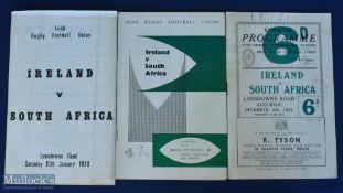 1955-1972 Ireland v S Africa Rugby Programme Selection (3): Very interesting and harder-to-find