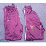 1980s England 'B' Rugby Union tracksuit: Made by Nike, purple with English rose to chest with 'B'