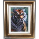 Rolf Harris (Signed) Tiger in the Sun Picture Limited Edition Colour Print on Board, comes with a