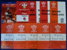 1955-2003 Wales v England Rugby Programme Selection (10): The Cardiff issues from 1955, 57, 59,