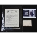 Anthony Clement "Nuts" McAuliffe signed autograph collector card, with a reproduction Merry