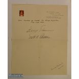 Capt Ernst A Lehmann Signed Note - inscribed 'Over London on board the Graf Zeppelin July 3rd 1932',