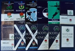 1954-1992 Scotland v England Rugby Programme Selection (12): 1954-1962 inc, plus 1966, 1968 &