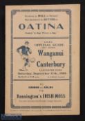 Rare 1920 Wanganui v Canterbury Rugby Programme: Fantastic 1920s NZ example in fabulous condition.